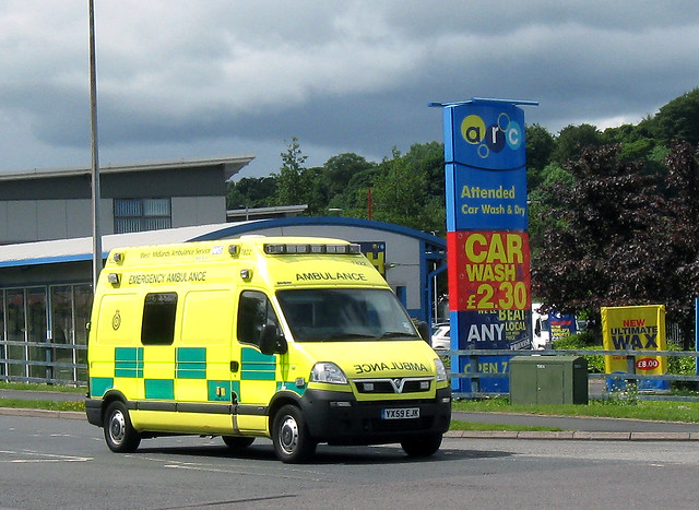 YX59EJK a Vauxhall Movano Ambulance with the West Midlands Ambulance Service
