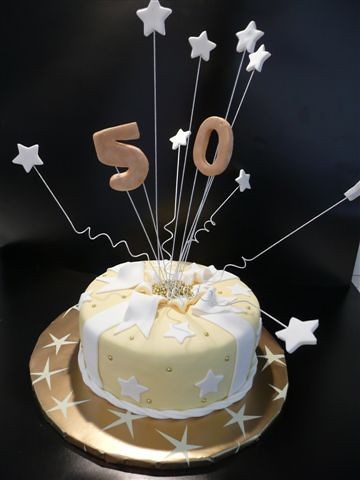 50th Wedding Anniversary Exploding Stars Cake