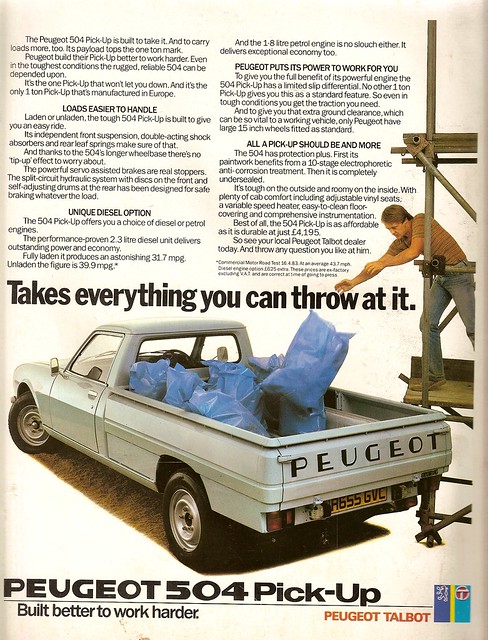 Peugeot 504 Pick Up Advert 1984