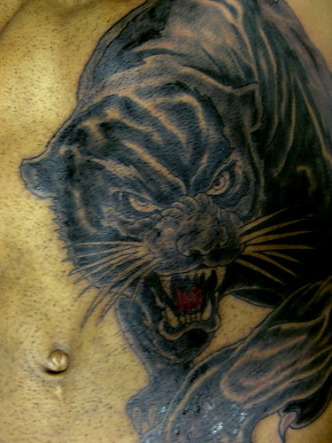 Amazing Angry Panther Tattoo Design