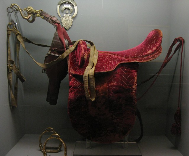 Leather horse saddle of N. Kriezotis. National Historical Museum, Athens, Greece