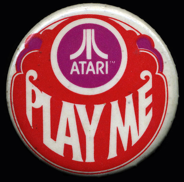 Atari Play Me Pinback