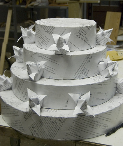 wedding cake made out of divorce papers by ktyazoo