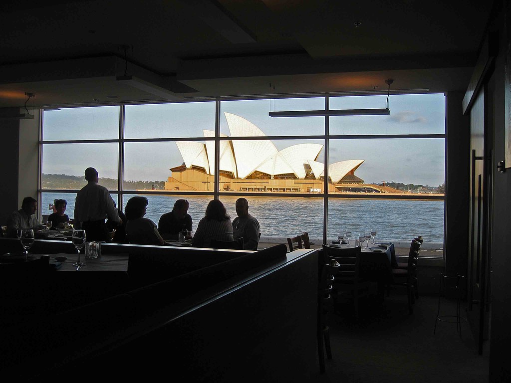 Sydney Opera House from a harbor resturaunt