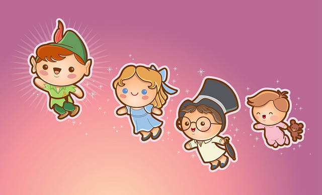 Kawaii style characters from Peter Pan Just for fun