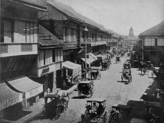 Escolta Street, Manila, Philippines, Picture in Leslie's Weekly, New York, USA, January 27, 1900