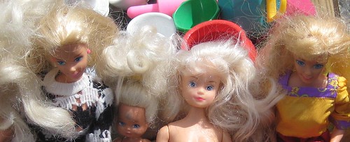 Barbie dolls at the flea market by Anna Amnell