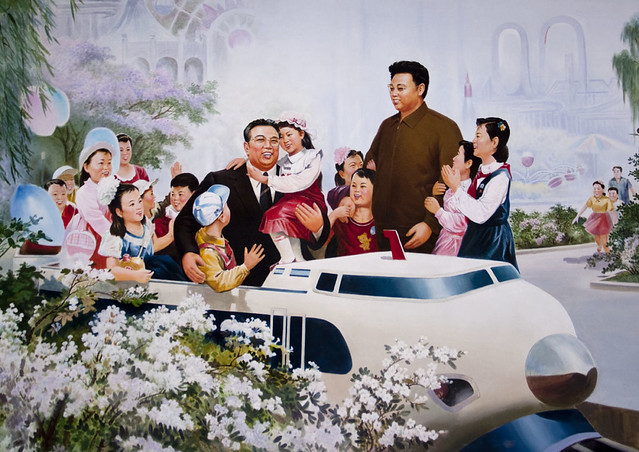 Kim Jong Il and Kim Il Sung and the kids - North korea