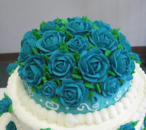 turquoise wedding real flowers
