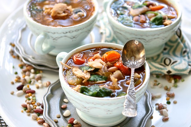 Cajun Chicken and Roasted Vegetable 15 bean soup 