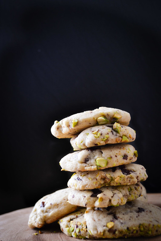 cherry, dark chocolate, and pistachio cookies | things i made today