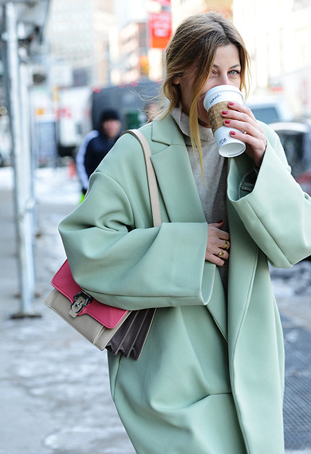 NYFW, street style, cacoon coat