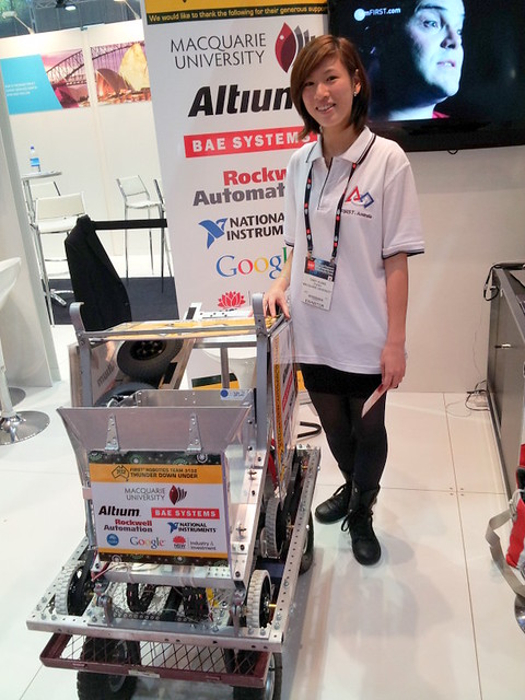 Thunder Down Under robot with Cindy Huang