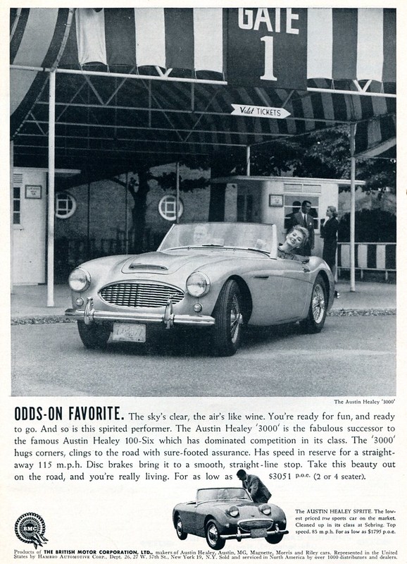 1960 Austin Healey 3000 and Sprite Advertising Sports Car Illustrated December 1960