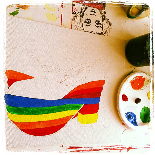rainbow platform painting beginning