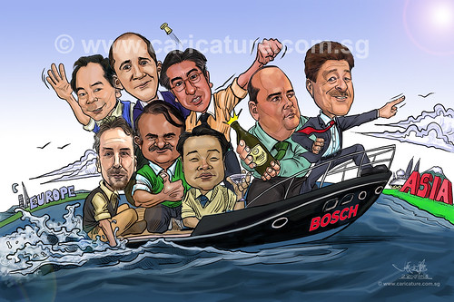 digital group caricatures for Bosch