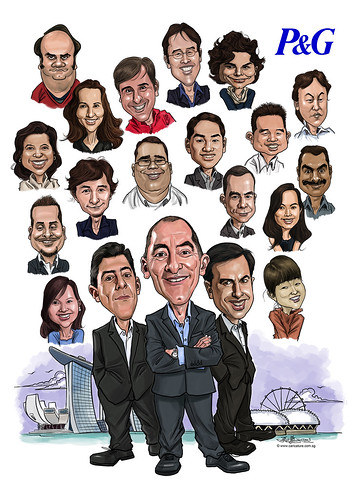 digital group caricatures for P&G