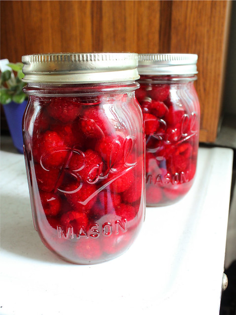 brandied raspberries