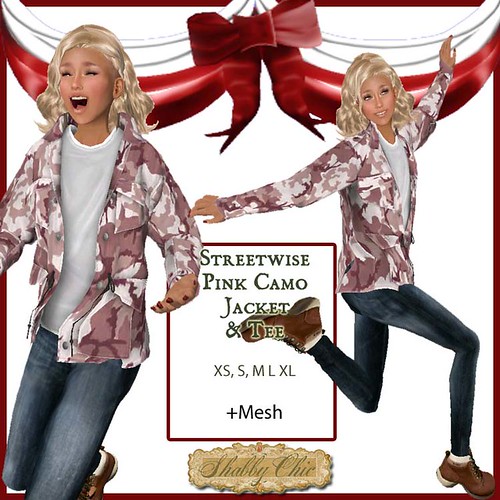 Shabby Chic Streetwise Pink Camo Jacket by Shabby Chics