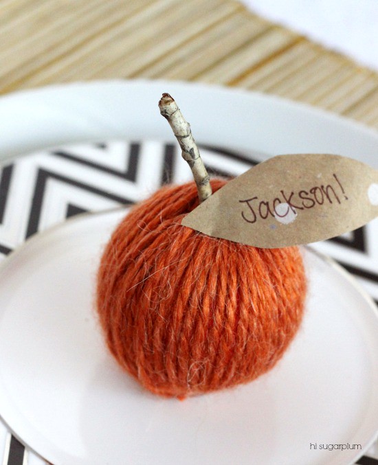 Hi Sugarplum | DIY Pumpkin Place Card
