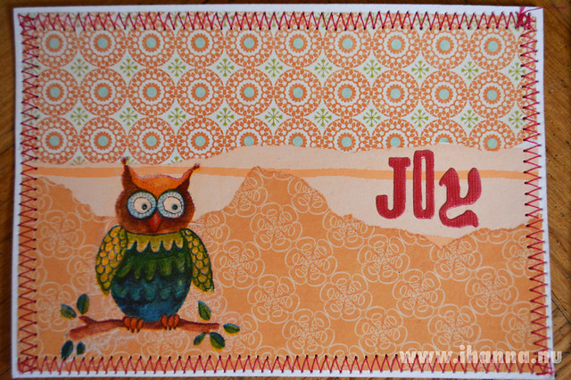 Owl Joy DIY Postcard by Outi