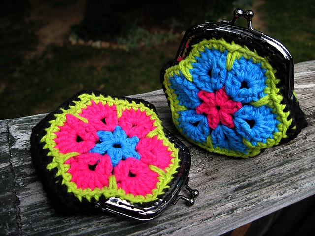 African Flower Coin Purses~Finished