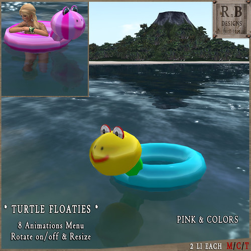 RnB Turtle Floaties - 8 Animations & Rotation - Pink & Colors (np)
