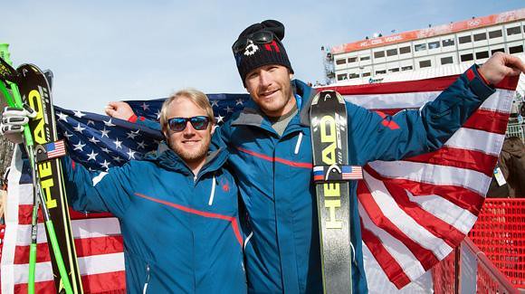 Andrew Weibrech with Bode Miller