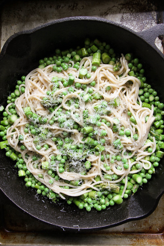 Spring Pasta with Peas Asparagus and Butter