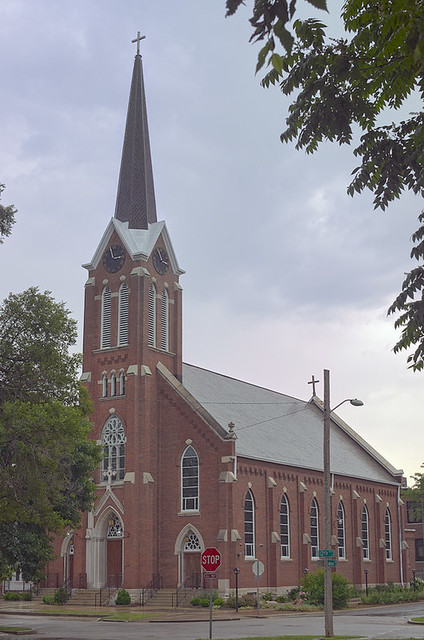 Sacred Heart Roman Catholic Church (Saint Katharine Drexel Parish), in Springfield, Illinois, USA - exterior