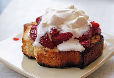 Grilled Pound Cake with Warm Berry Sauce