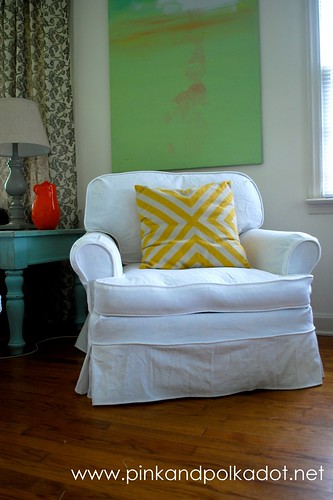 White club chair slipcover