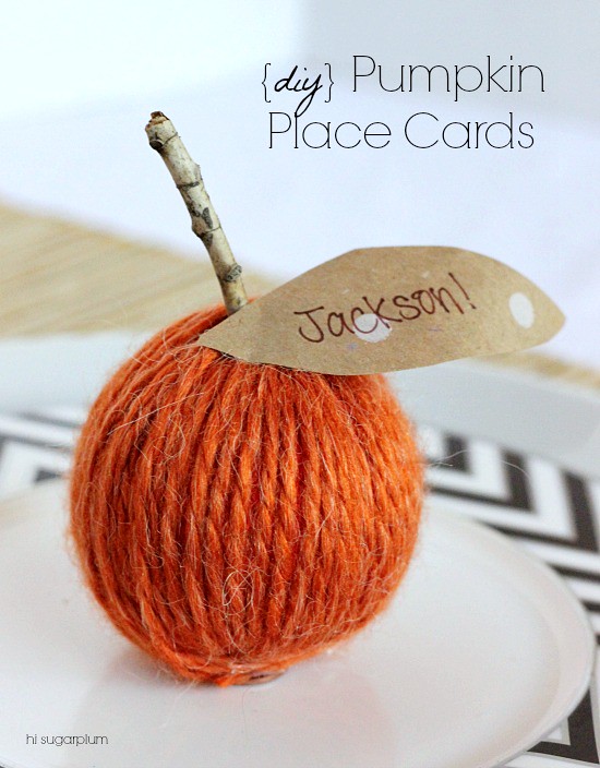 Hi Sugarplum | DIY Pumpkin Place Card