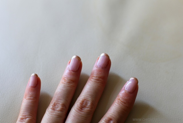 Winter Glitter French Manicure with fingers spread out - by Chic n Cheap Living