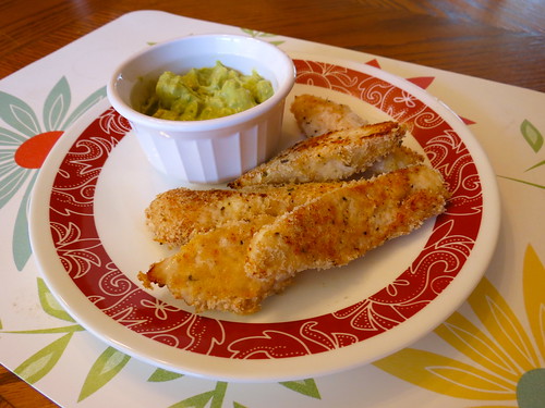 Crunchy Chicken Fingers with Spicy Avocado