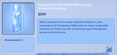 Aspirational Adz Holo-Billboard by Arasika Industries
