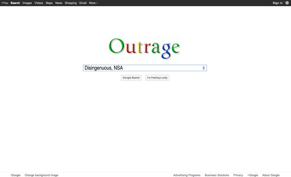 GOOGLE OUTRAGE