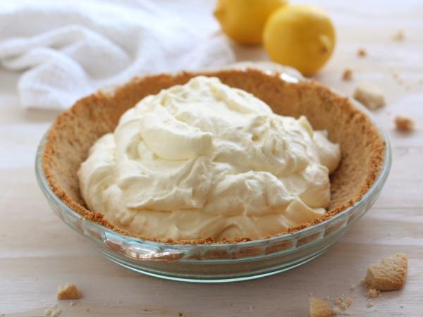 Lemon Mousse Pie with Shortbread Crust from completelydelicious.com
