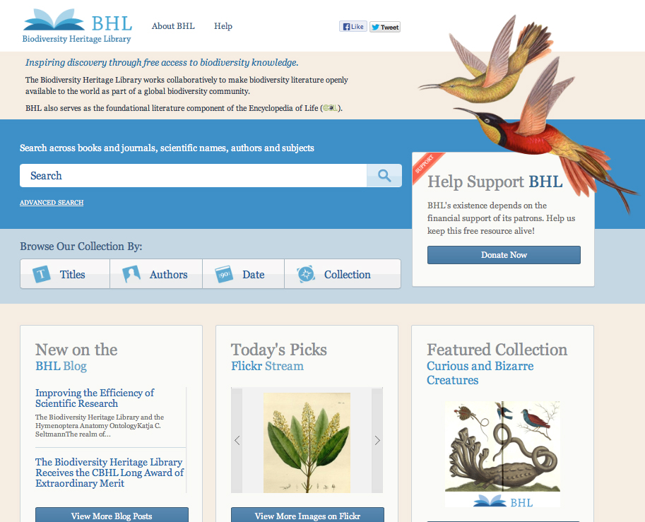 The new BHL homepage!
