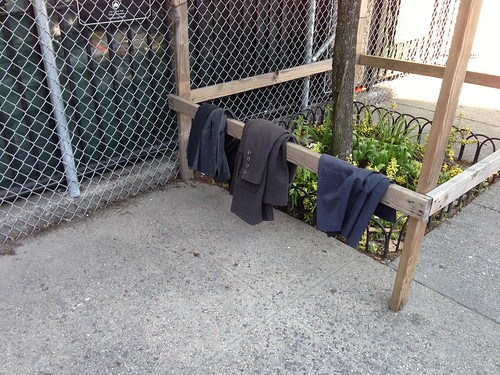 Clothes on an impromptu drying rack, Greenwich Village