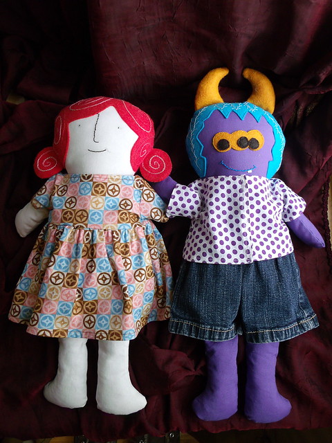 Rag dolls - Girl & Monster