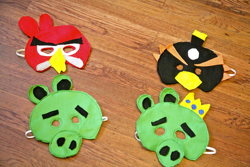 Angry birds masks.