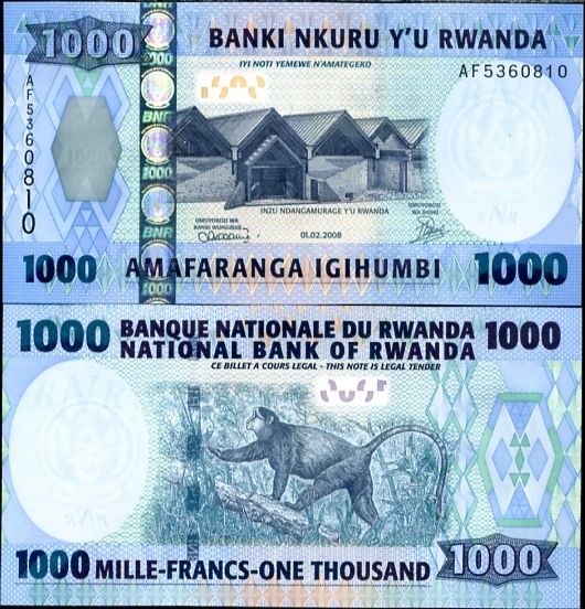 1000 Frankov Rwanda 2008, Pick 34