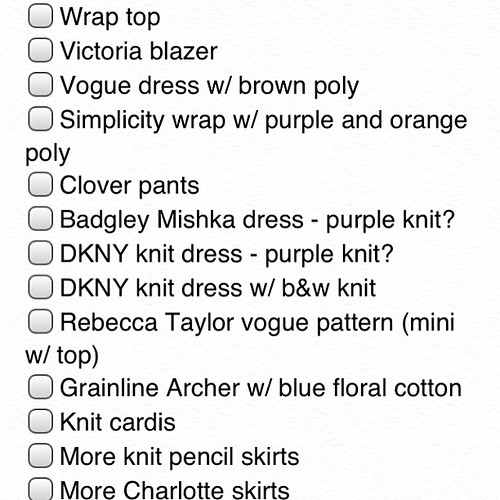 My fall #sewing project list has begun