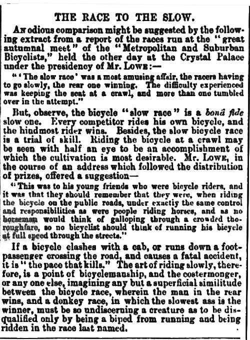 Slow Bicycle Race 1877