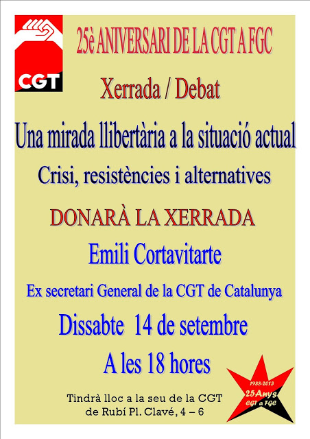 Xerrada-debat a Rubí: una mirada llibertària a la situació actual, amb Emili Cortavitarte