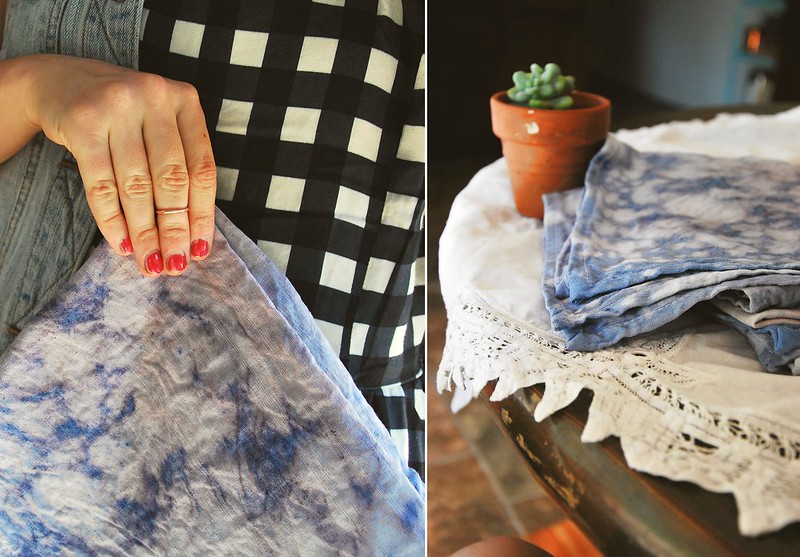 DIY indigo dye tea towels