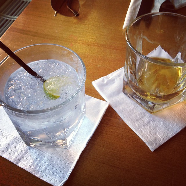 Instagram photo of gin and whisky