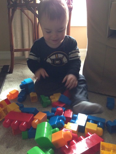 Elliott Playing with Blocks