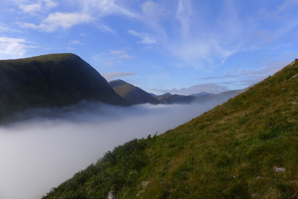 Inversion filling the Auch Glen with views to the Ben Lui group
